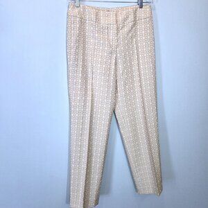 NWOT Talbots Collection Gold & Cream Brocade Trousers Size 8